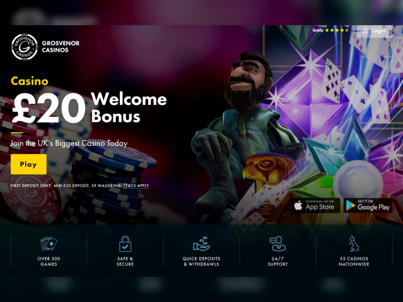 135% Signup casino bonus at Grand Hotel Casino
