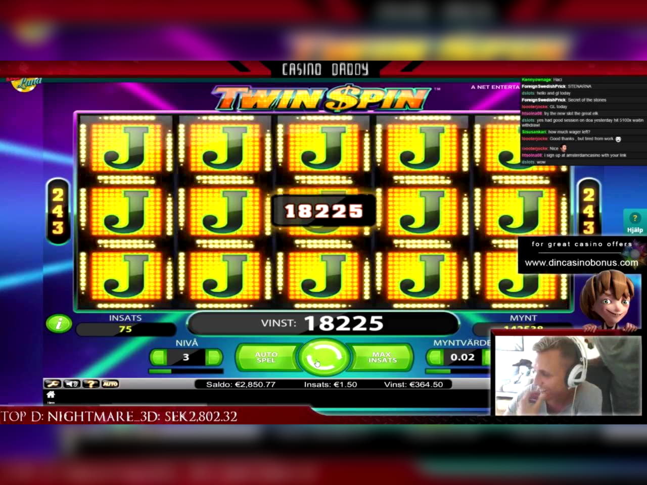 590% Deposit match bonus at bWin Casino