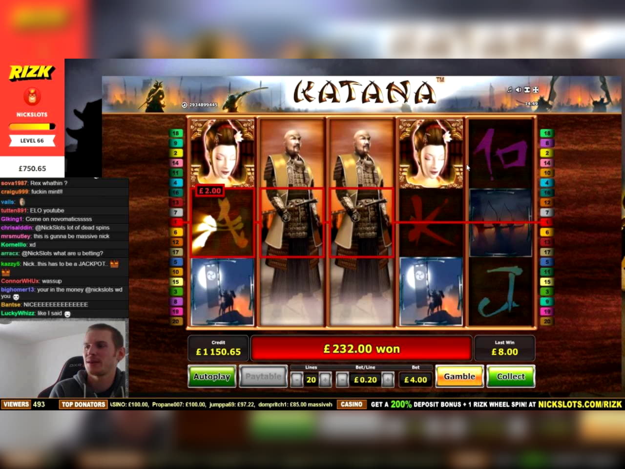 235% Casino match bonus at Bet Rebels Casino