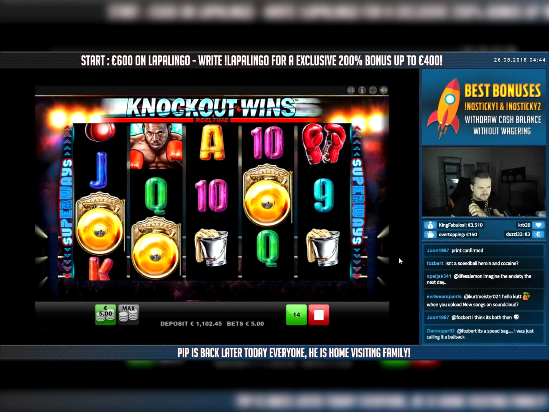 240 Free Spins right now at Karamba Casino