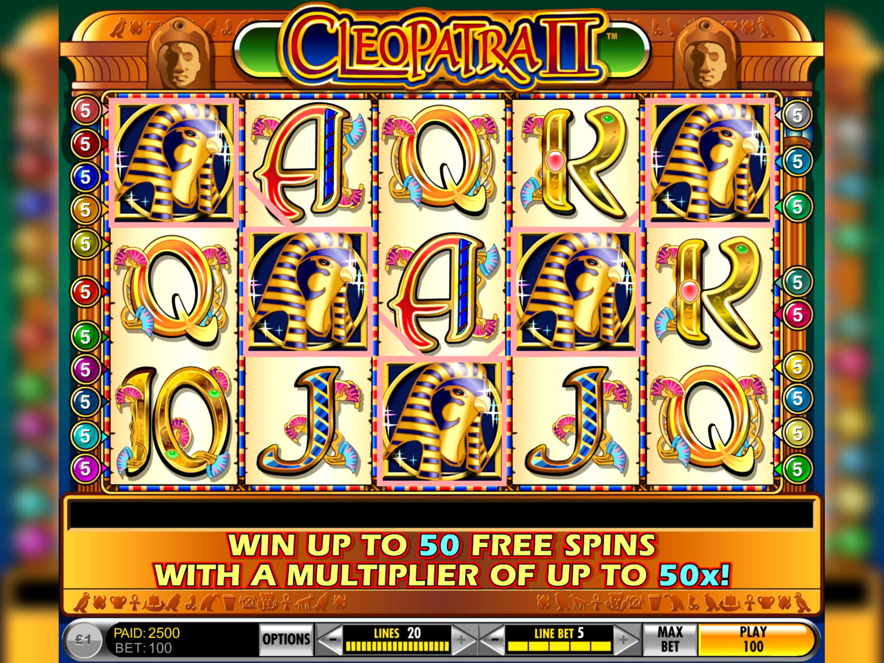 105 free spins casino at Luxury Casino