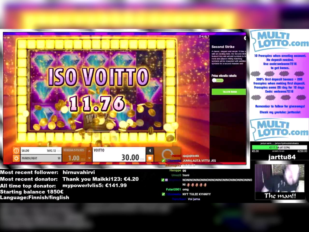 220 Free spins no deposit casino at Platinum Play Casino