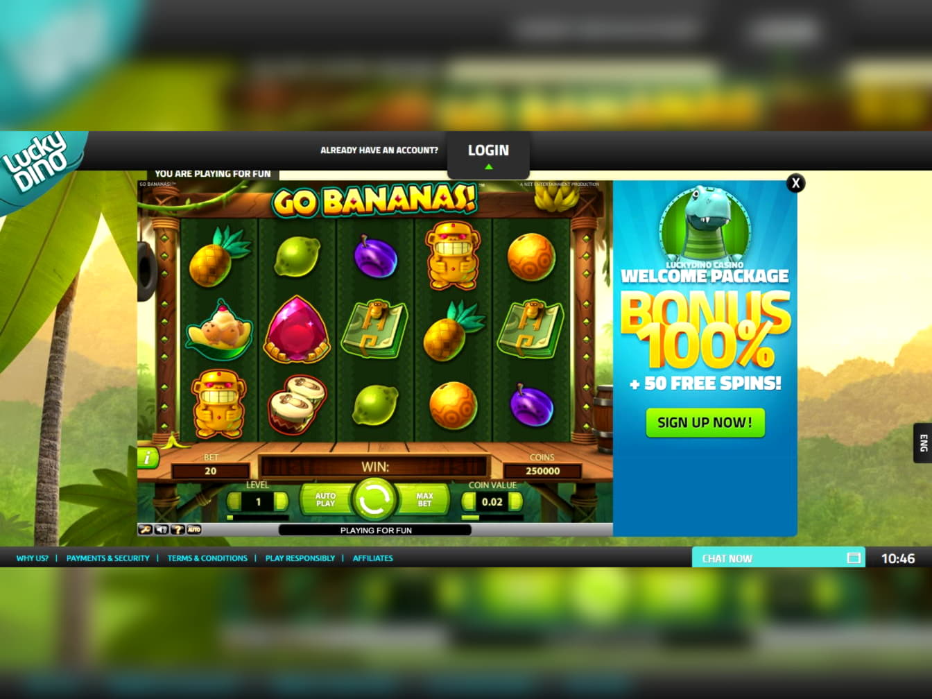 550% Match at a Casino at Gamebookers Casino