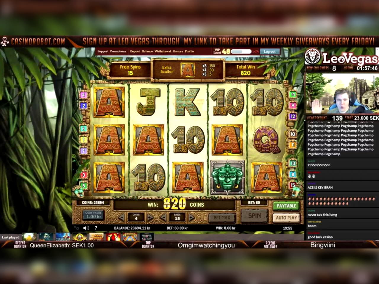 EURO 860 Daily freeroll slot tournament at Cashpoint Casino