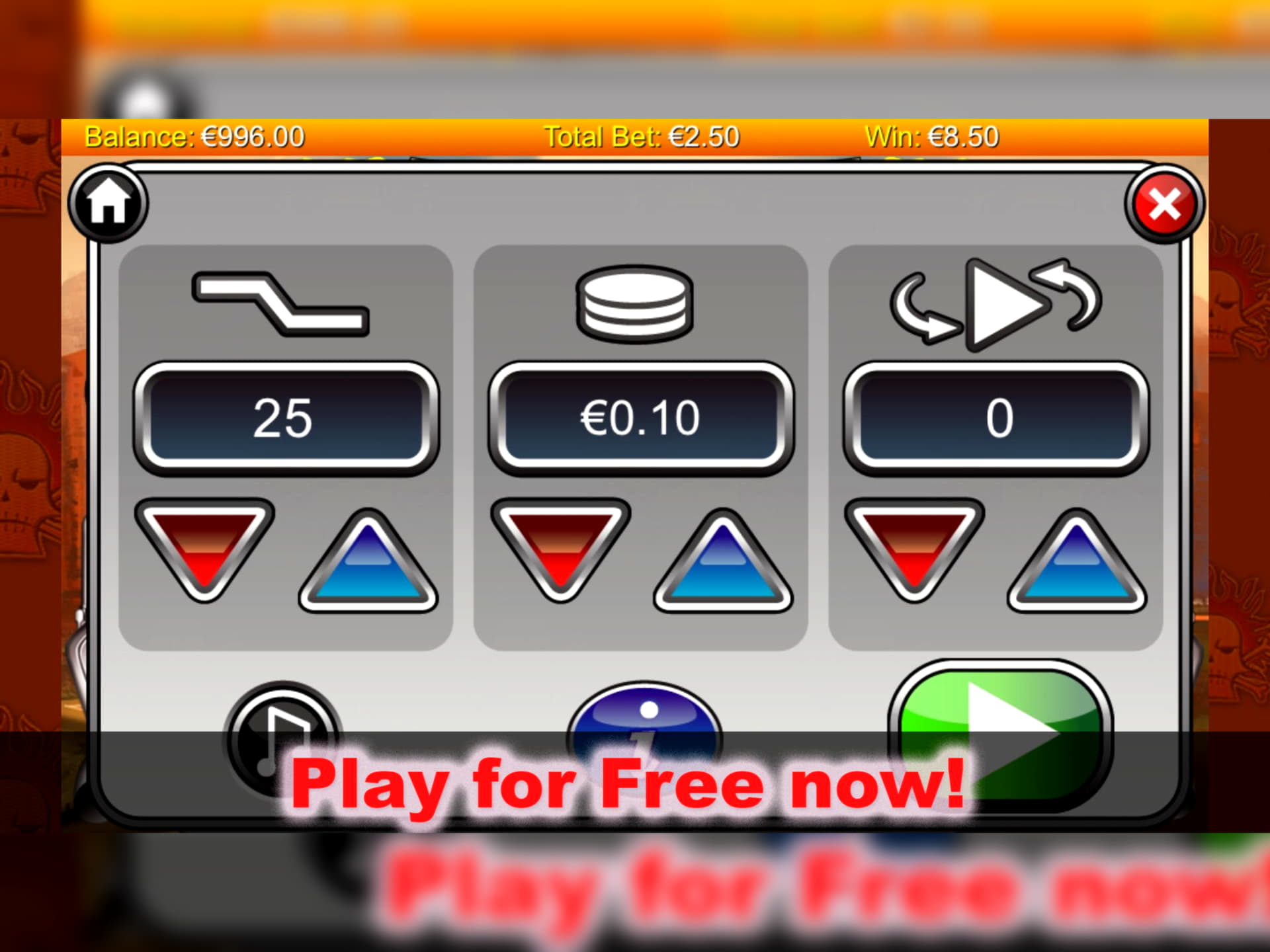 EUR 1725 no deposit bonus at Euro Palace Casino