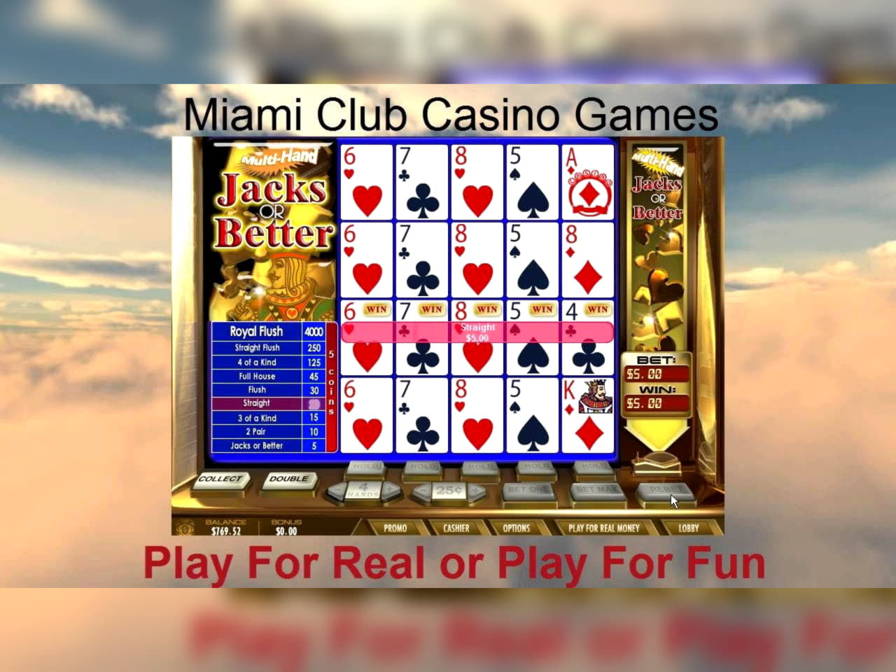 EURO 305 Free Cash at Yukon Gold Casino
