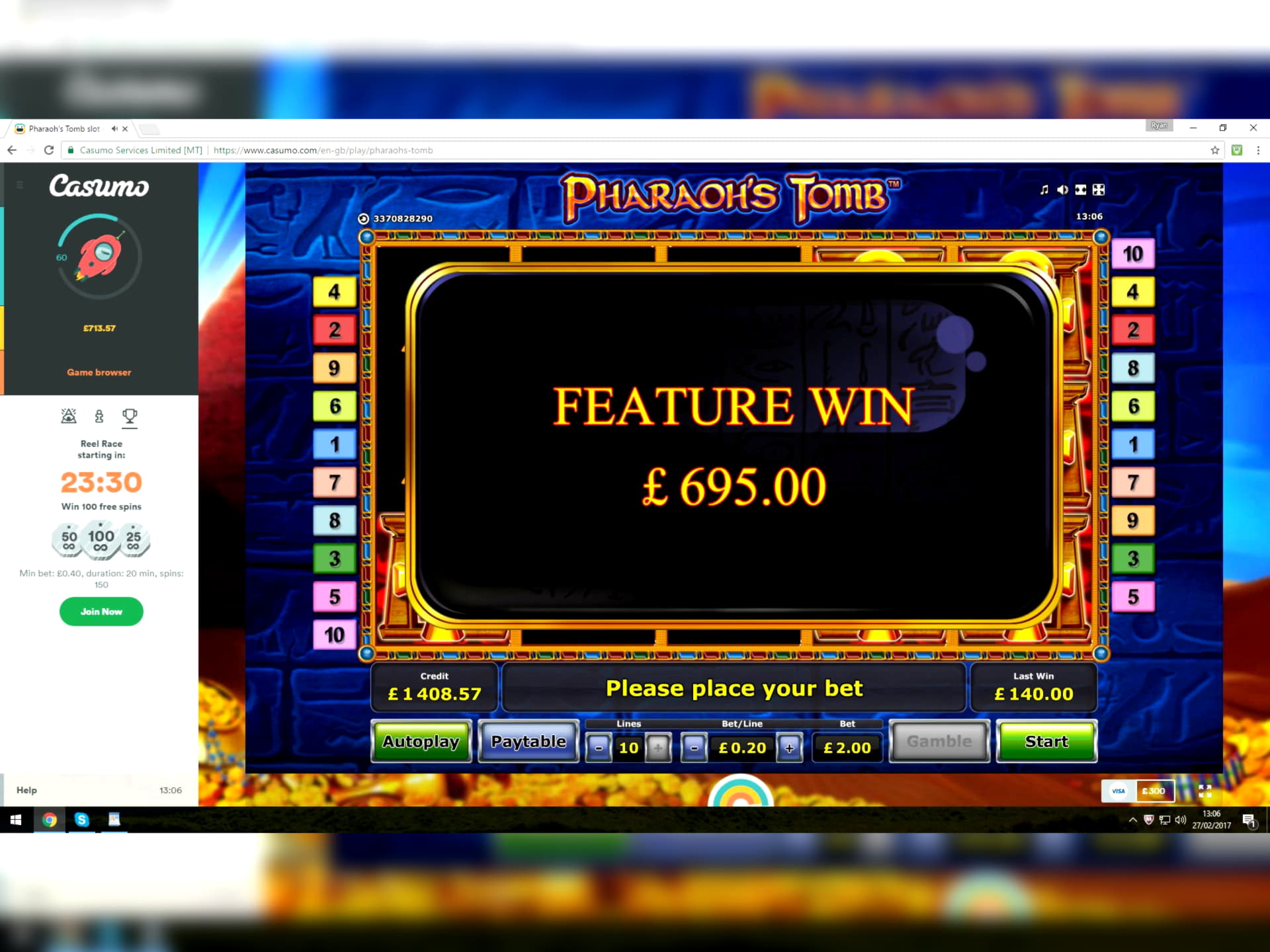 £215 Casino tournaments freeroll at Grand Hotel Casino