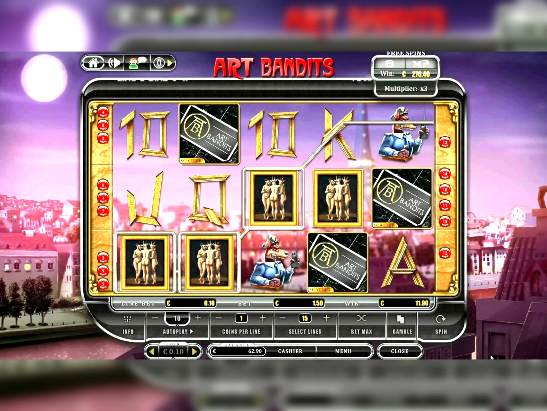 EURO 855 Daily freeroll slot tournament at Seven Cherries Casino