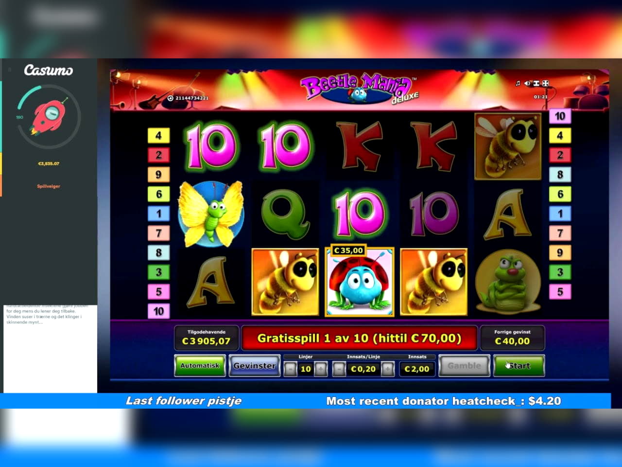 225 Free spins casino at La Fiesta Casino