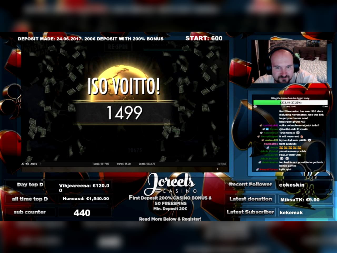 880% Casino match bonus at Karamba Casino