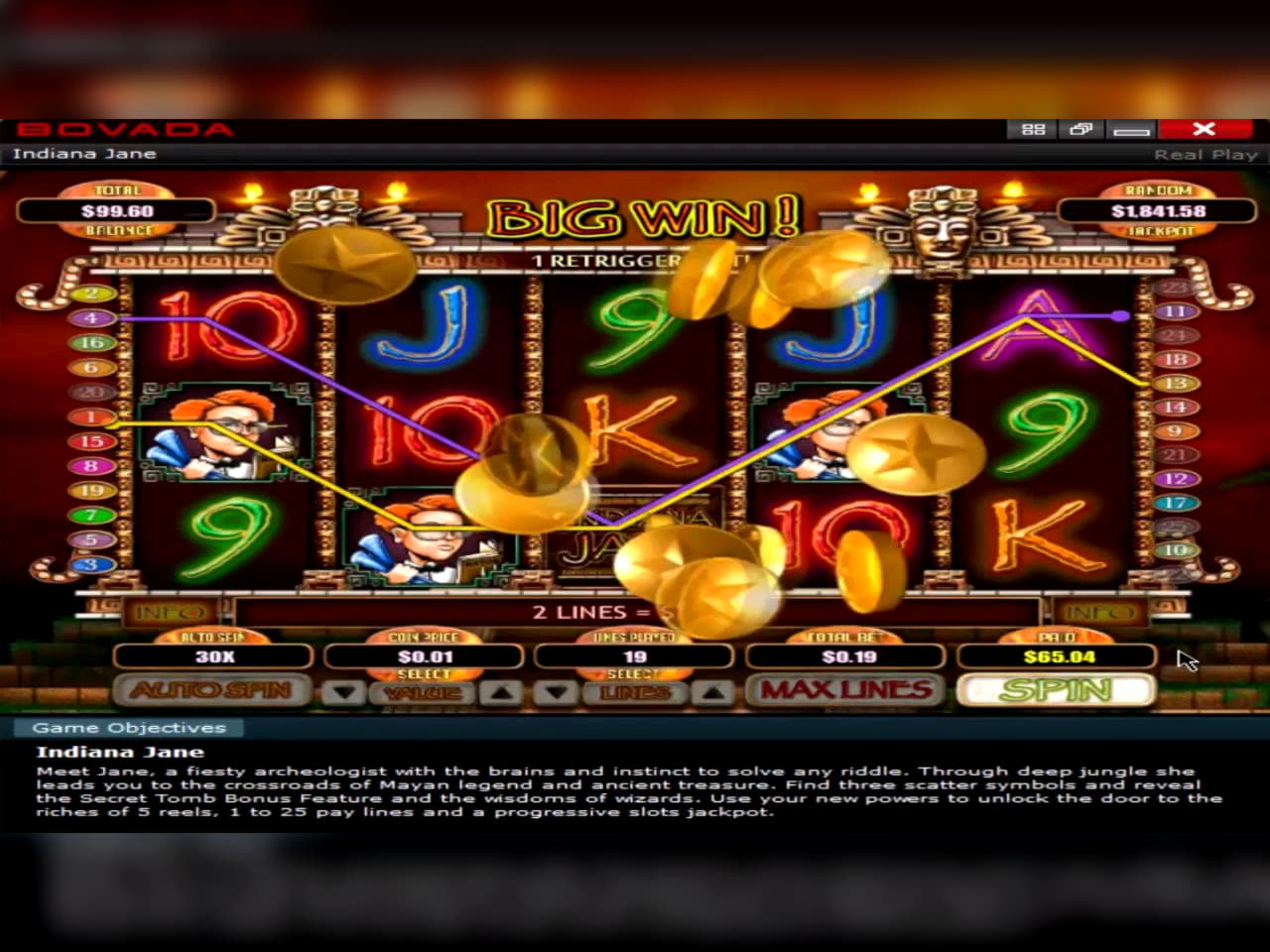 815% Deposit match bonus at Spin Palace Casino