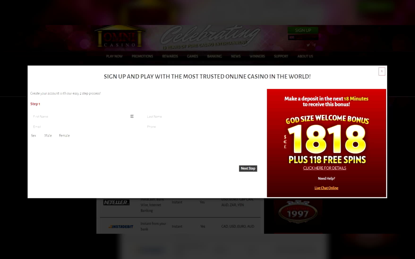 270 Free Spins at Casino Action
