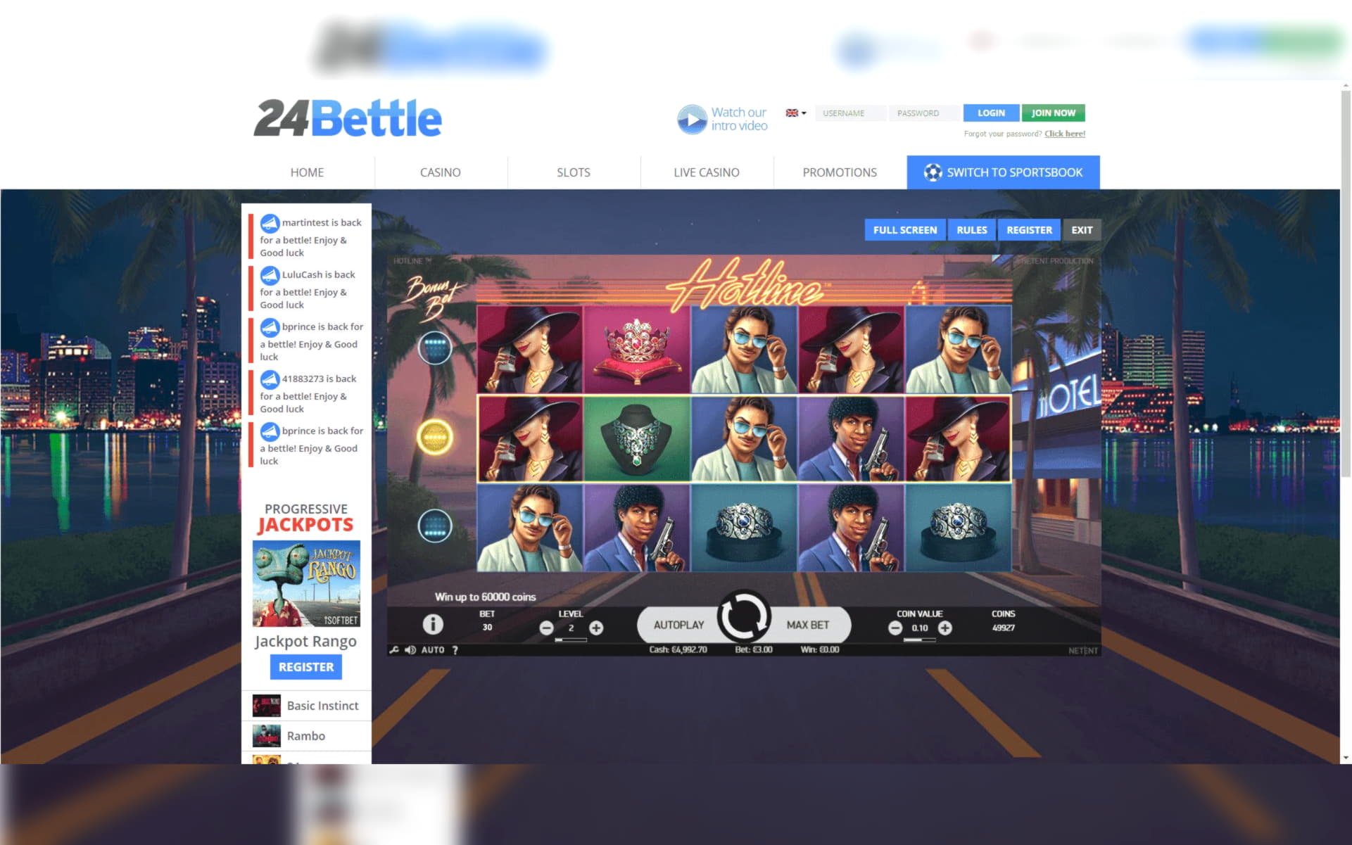 90 Free spins at Platinum Play Casino