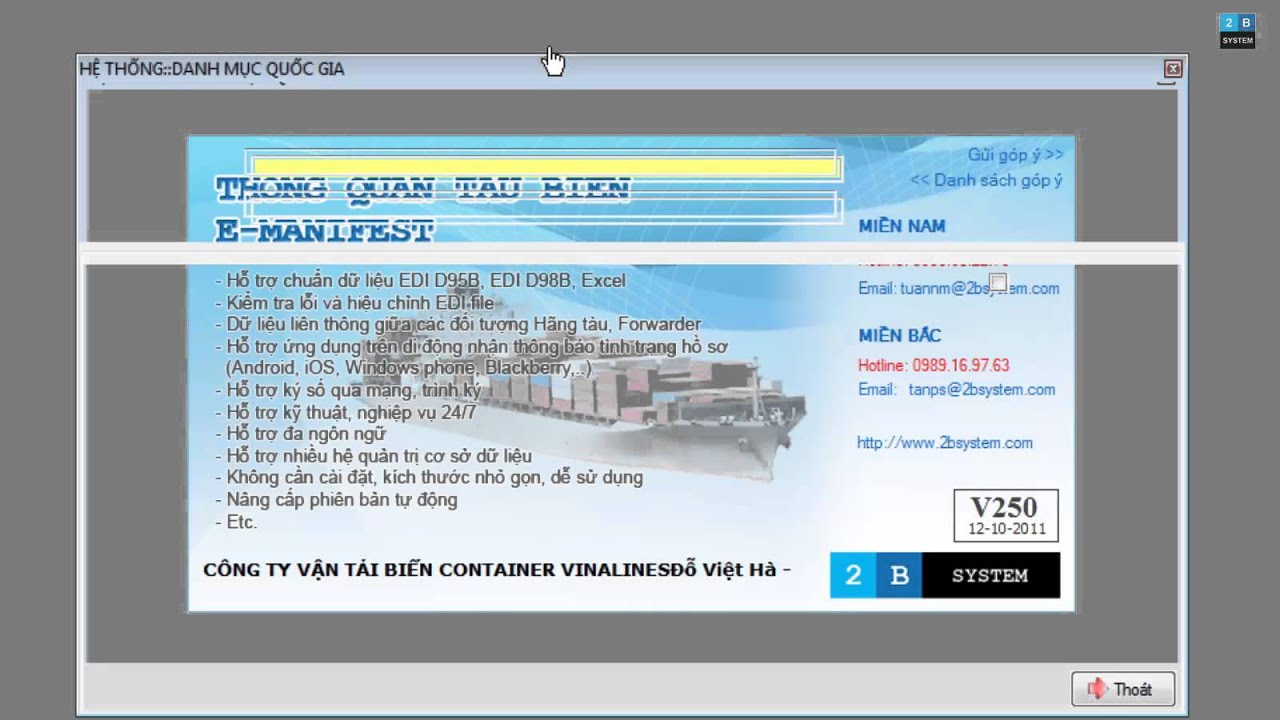 14. E-Manifest - Quản lý danh mục cần thiết cho hệ thống