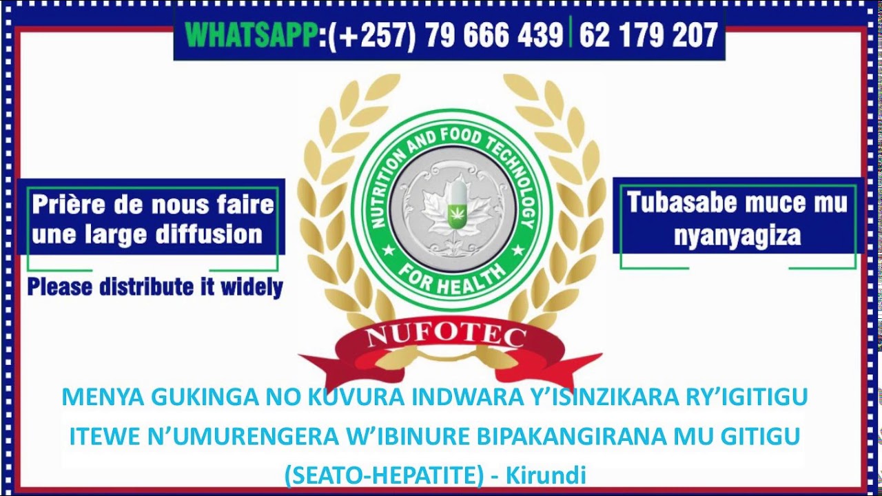 INDWARA Y'ISINZIKARA RY'IGITIGU ITEWE N'UMURENGERA W'IBINURE VYIHOMETSE MU GITIGU (#SEATO_#HEPATITE)
