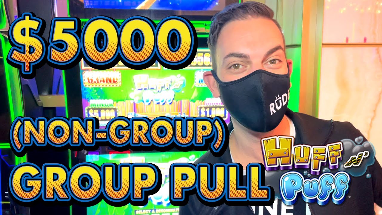 $5,000 HIGH LIMIT ? HUFF N' PUFF ➡ Solo Group Slot Pull