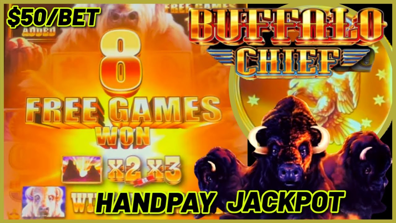 HANDPAY JACKPOT on Buffalo Chief HIGH LIMIT $50 MAX BET Bonus Round Slot Machine Casino