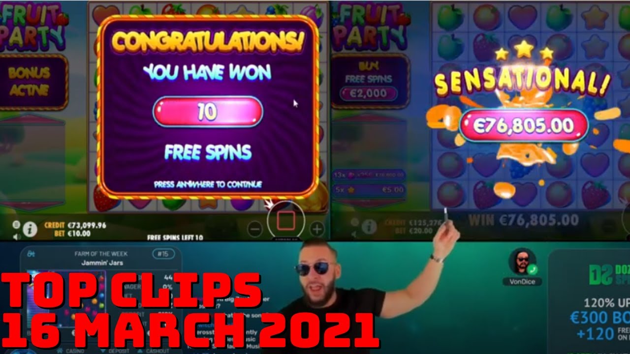 Top 5 Slots Big Win Casino Clips On Twicth  - 16 March 2021