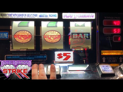 CLASSIC OLD SCHOOL HIGH LIMIT CASINO SLOTS: DOUBLE DIAMOND STRIKE SLOT PLAY!