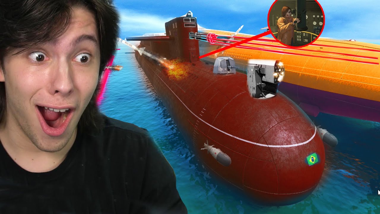 JOGANDO COM O NOVO SUBMARINO COM MÍSSEIS  NUCLEARES NO GTA 5!! (Incrível)