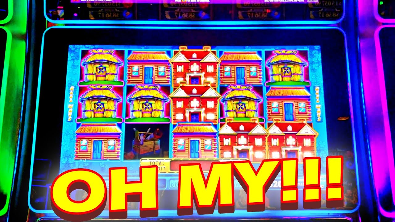 I HUFFED AND PUFFED AND GOT A BIG WIN!!!! Las Vegas Casino Slot Machine Lightning Lock It Link Bonus