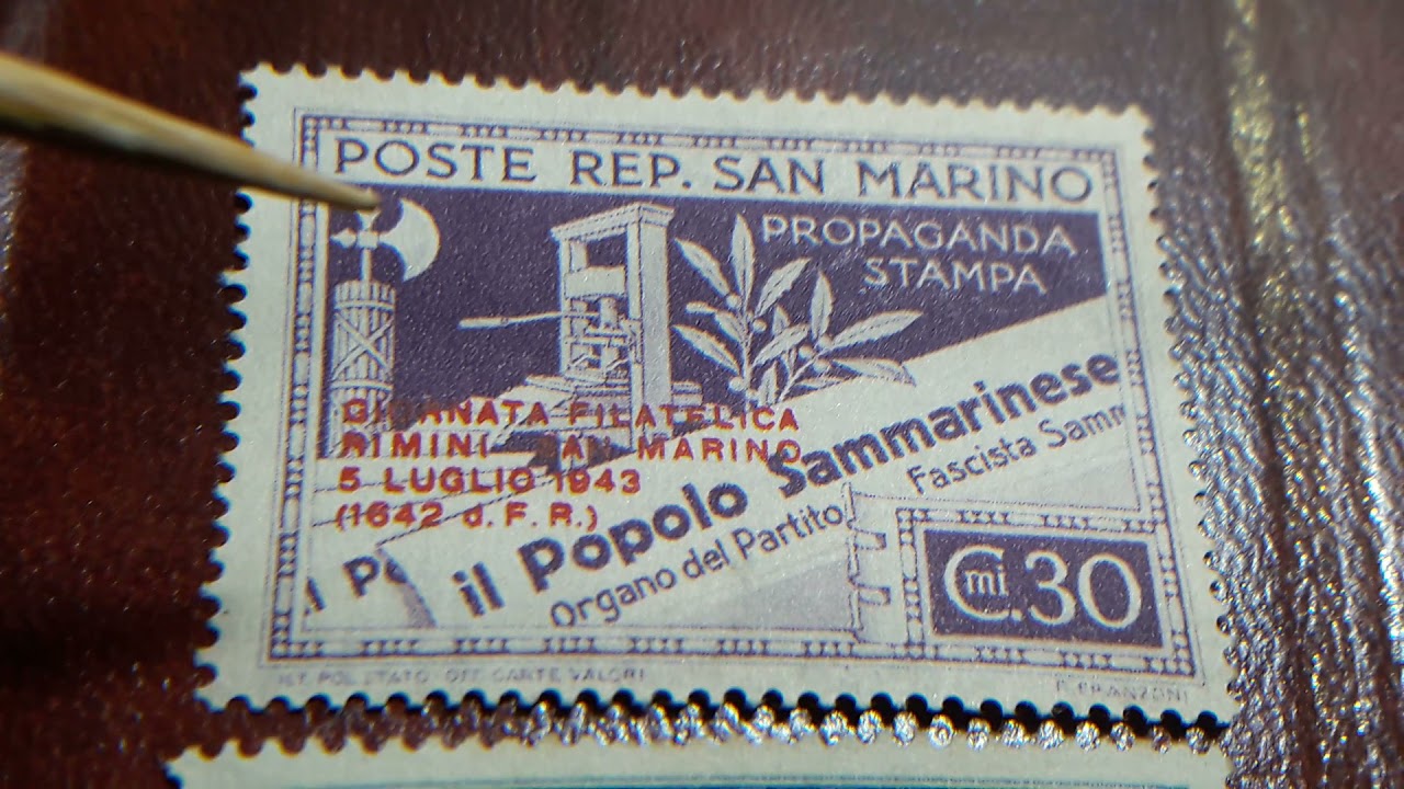 sellos REPÚBLICA SAN MARINO 30 Y 50 Cmi 1943 PROPAGANDA STAMPA SAN MARINO
