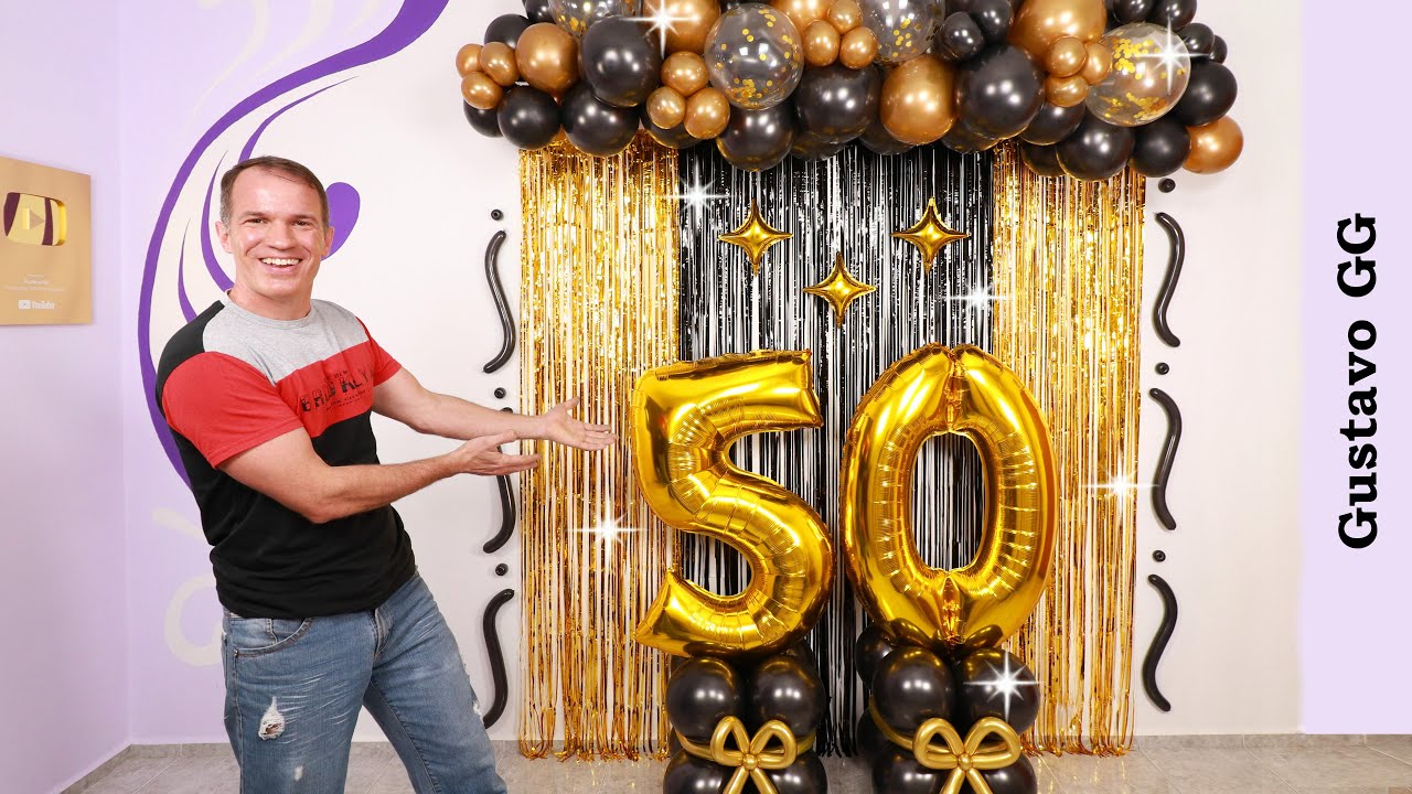 DECORACION CON GLOBOS ?? (Guirnalda de globos) - Decoracion de cumpleaños para hombre - Gustavo gg