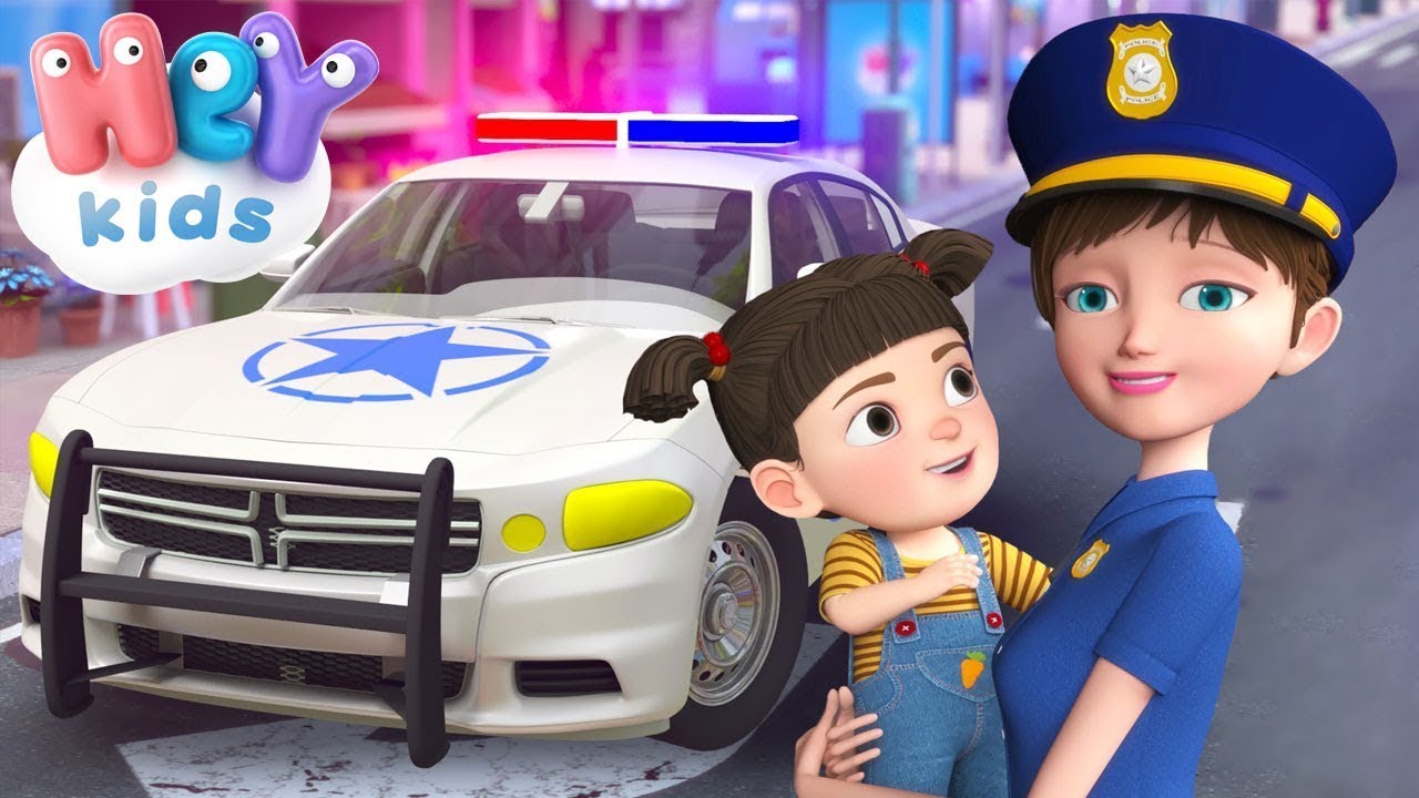 Macchina della Polizia per bambini ? Cartoni animati e canzoni per bimbi - HeyKids Italiano
