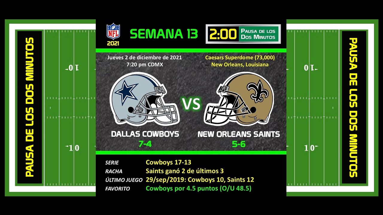 Comentando la NFL EN VIVO (2/dic/2021) Dallas Cowboys | New Orleans Saints