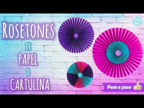 Cómo hacer Rosetones de papel o cartulina para decorar fiestas - DIY Paso a Paso?|Party pop DIY!?|