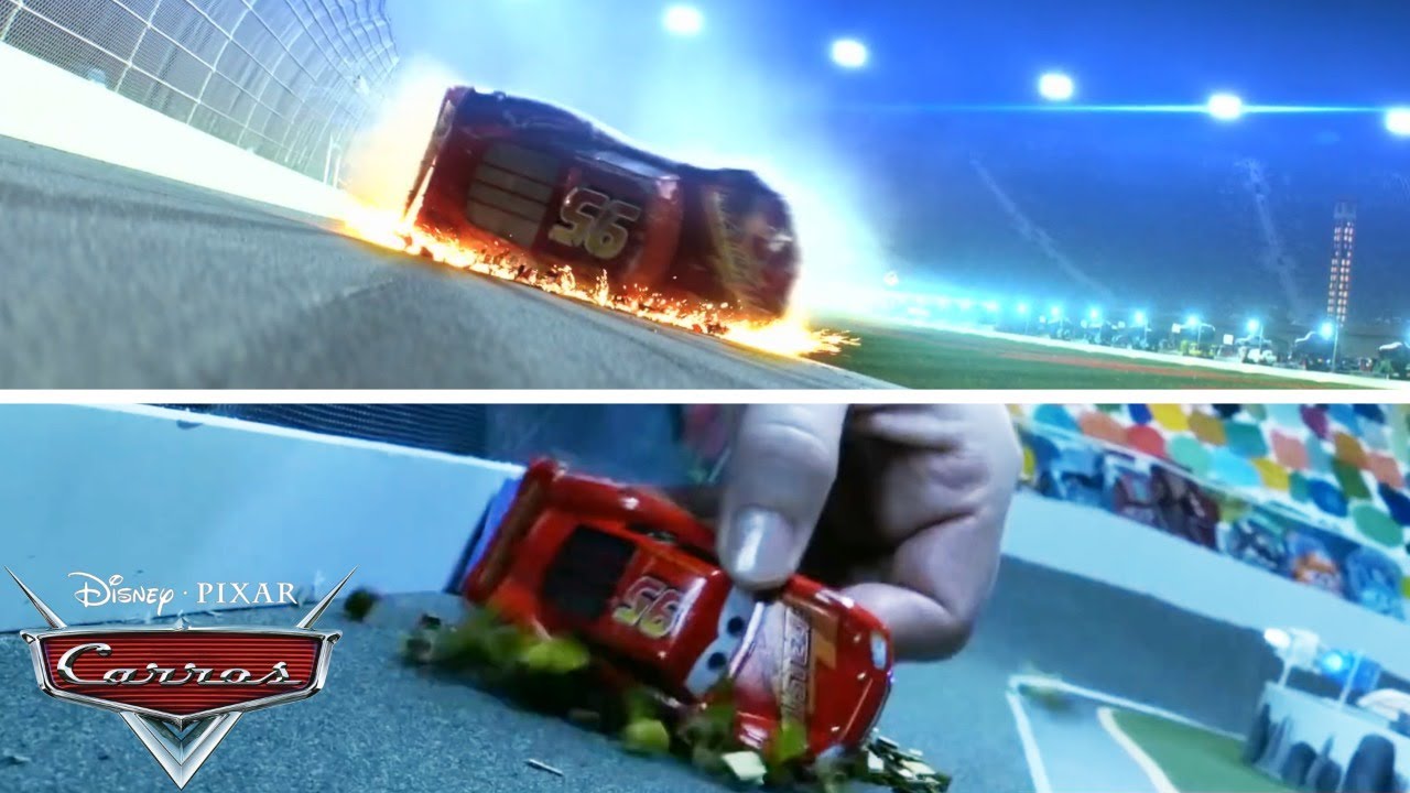 McQueen escena del accidente en la película |  Pixar Cars
