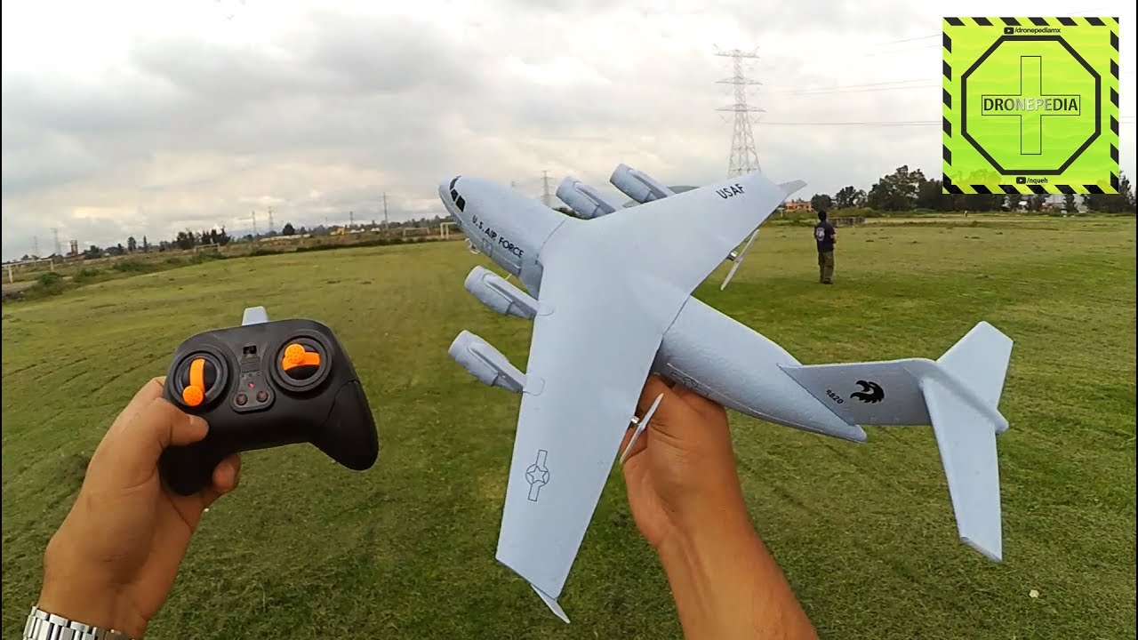 Avion C-17 de R/C para aprender a volar  Review en español |DRONEPEDIA