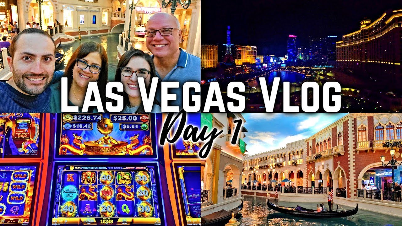 CAESARS PALACE ROOM TOUR, GONDOLAS IN VENICE & WINNING BIG! - Las Vegas Vacation Vlog: DAY 1