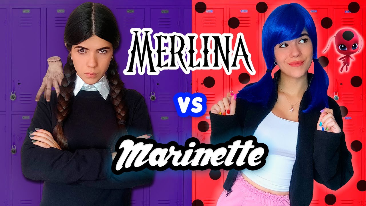 Chica MERLINA?☠️ vs Chica MARINETTE?? (Ladybug) | Ani Cat?