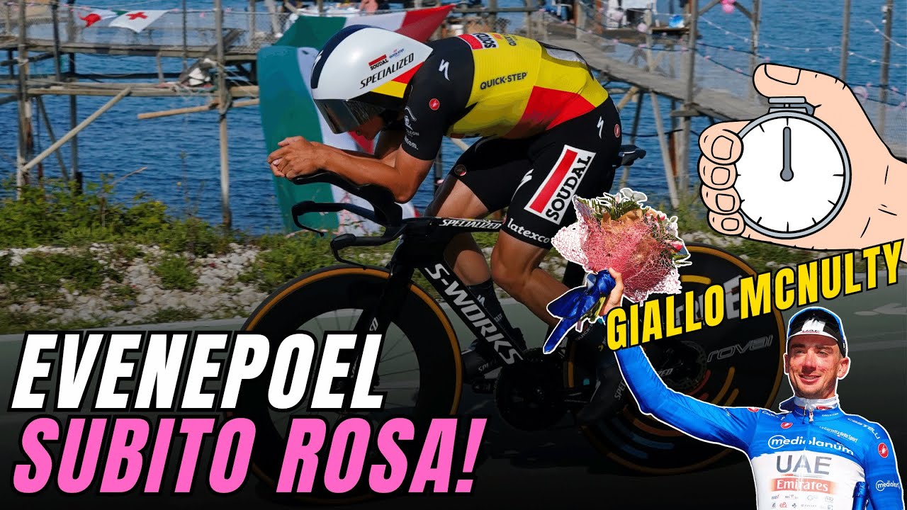 REMCO EVENEPOEL vince la prima CRONO - SUBITO MAGLIA ROSA, MCNULTY crono sbagliato!