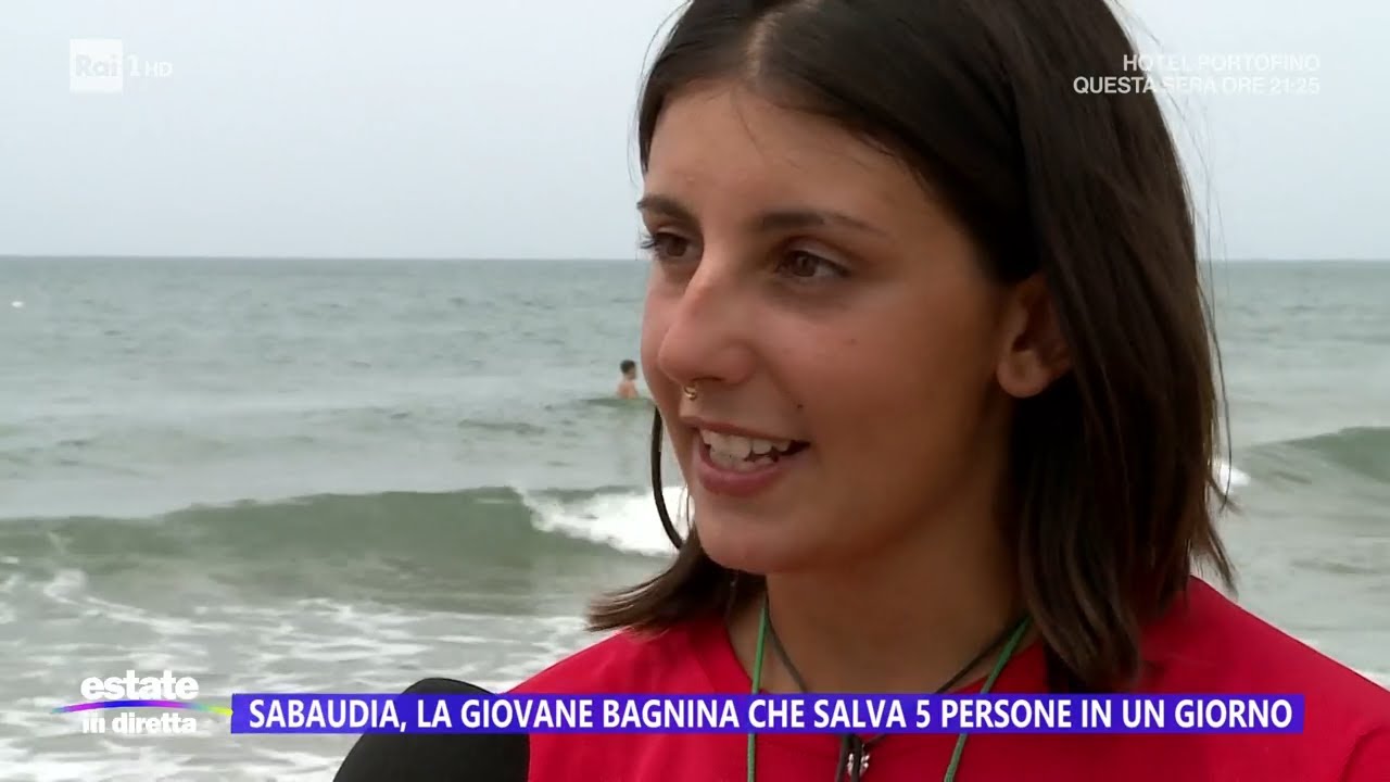 Sabaudia, la giovane bagnina che salva 5 persone in un giorno - Estate in diretta - 25/07/2023